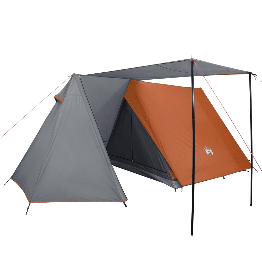 vidaXL Camping Tent 3-Person Grey and Orange Waterproof 3 Man Tent Cosy Camping Co.   