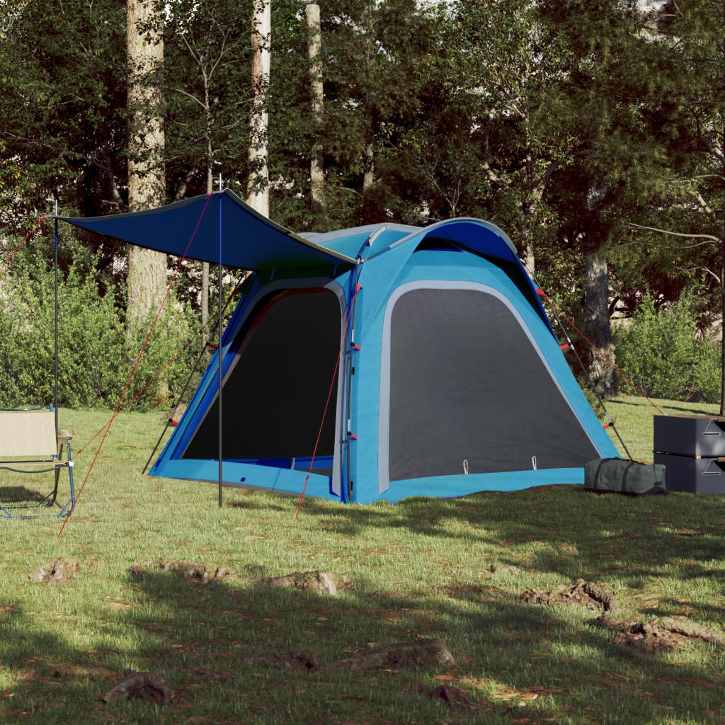 vidaXL Camping Tent 4-Person Blue Quick Release Waterproof - Enjoy Outdoor Adventures 4 Man Tent Cosy Camping Co.   