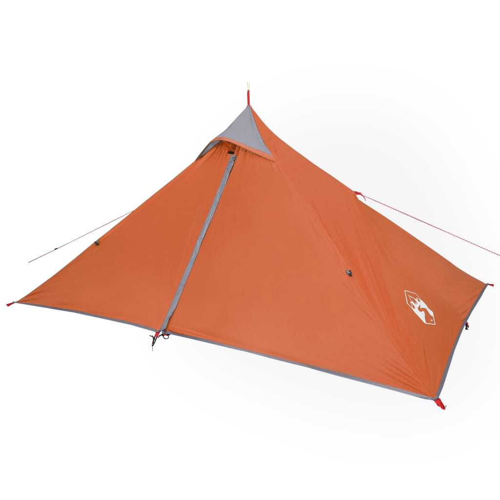 vidaXL Camping Tent Tipi 1-Person Grey and Orange Waterproof - Stay Comfortably Dry in Any Weather 1 Man Tent Cosy Camping Co.   