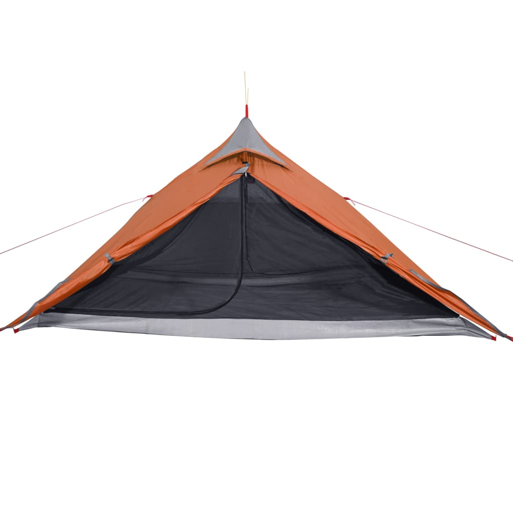 vidaXL Camping Tent Tipi 1-Person Grey and Orange Waterproof - Stay Comfortably Dry in Any Weather 1 Man Tent Cosy Camping Co.   