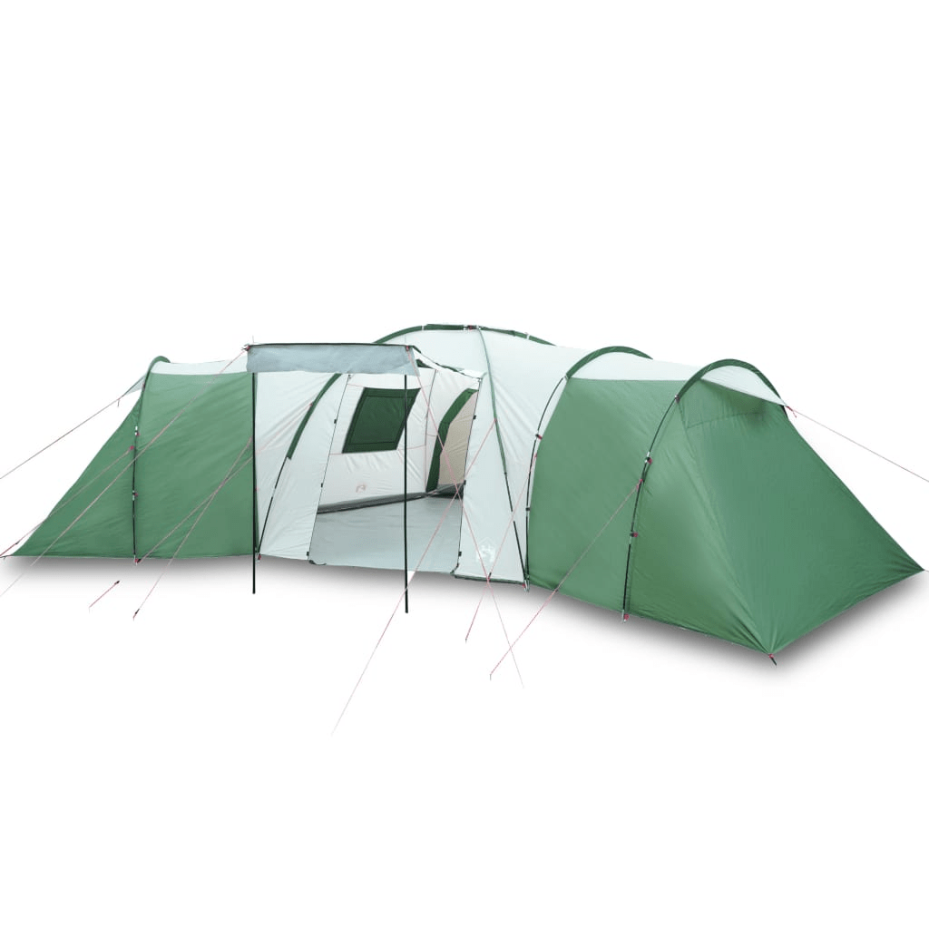 vidaXL Camping Tent 12 Persons Green 840x720x200 cm 185T Taffeta - Spacious and Waterproof 12 Man Tent Cosy Camping Co.   