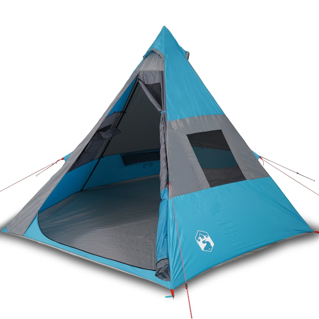 vidaXL Camping Tent Tipi 7-Person Blue Waterproof - Modern Design, All-Round Waterproof, Lightweight and Portable 7 Man Tent Cosy Camping Co.   