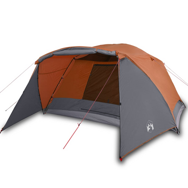 vidaXL Camping Tent with Porch | 4-Person | Grey and Orange | Waterproof 4 Man Tent Cosy Camping Co.   