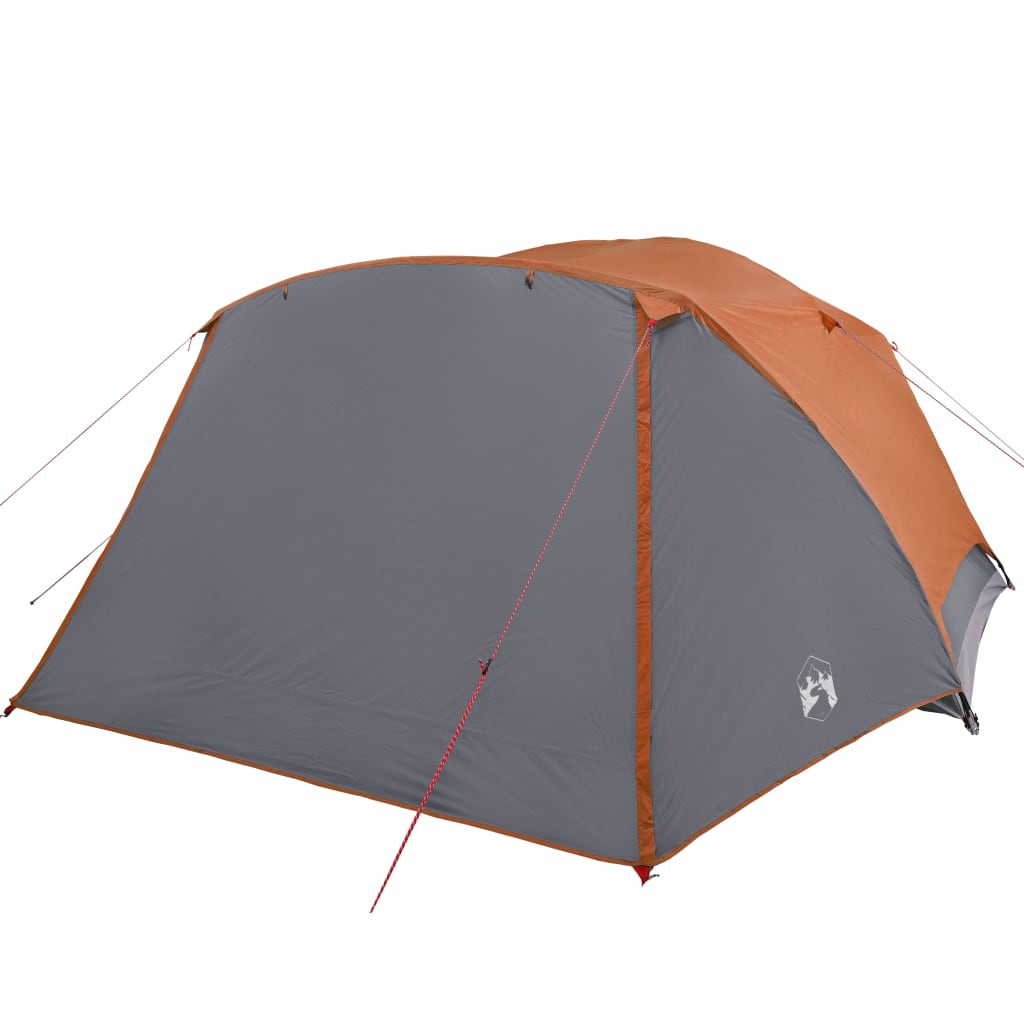 vidaXL Camping Tent with Porch | 4-Person | Grey and Orange | Waterproof 4 Man Tent Cosy Camping Co.   