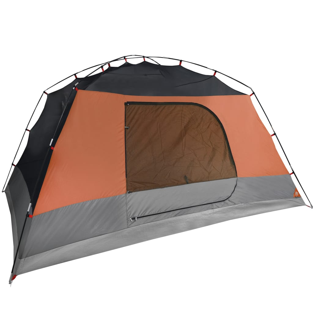 vidaXL Camping Tent with Porch | 4-Person | Grey and Orange | Waterproof 4 Man Tent Cosy Camping Co.   