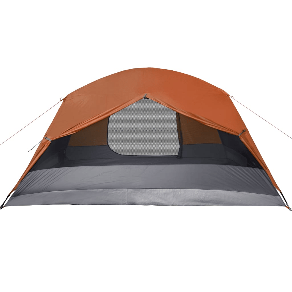 vidaXL Camping Tent with Porch | 4-Person | Grey and Orange | Waterproof 4 Man Tent Cosy Camping Co.   