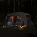 vidaXL Family Tent with LED Lights - 10-Person - Light Grey and Orange - Quick Release 10 Man Tent Cosy Camping Co.   