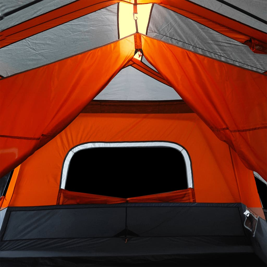 vidaXL Family Tent with LED Lights - 10-Person - Light Grey and Orange - Quick Release 10 Man Tent Cosy Camping Co.   