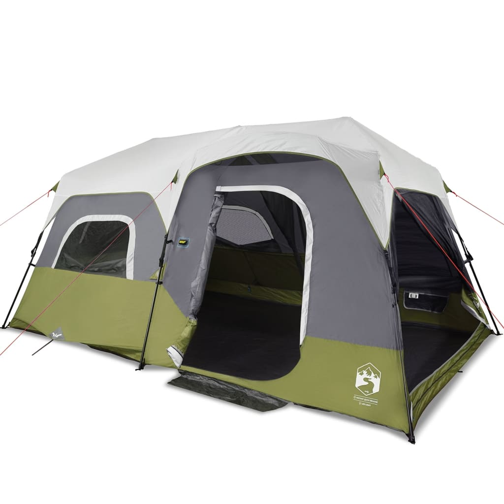 vidaXL Family Tent with LED 9-Person Light Green - Waterproof & Quick Release 9 Man Tent Cosy Camping Co.   