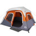 vidaXL Family Tent with LED - 6-Person Light Grey and Orange - Quick Release 6 Man Tent Cosy Camping Co.   