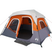 vidaXL Family Tent with LED - 6-Person Light Grey and Orange - Quick Release 6 Man Tent Cosy Camping Co.   