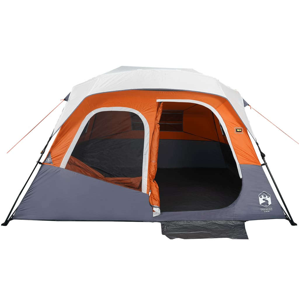 vidaXL Family Tent with LED - 6-Person Light Grey and Orange - Quick Release 6 Man Tent Cosy Camping Co.   