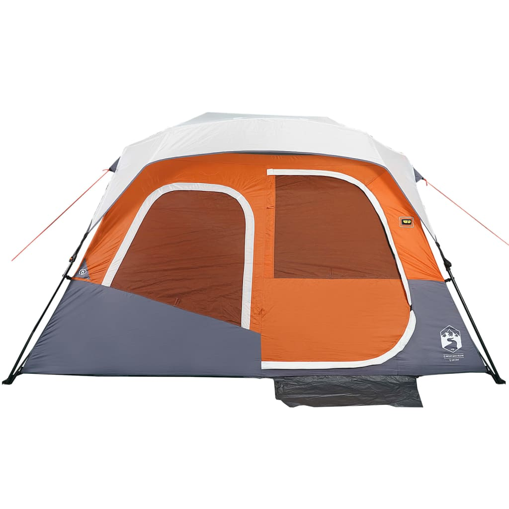vidaXL Family Tent with LED - 6-Person Light Grey and Orange - Quick Release 6 Man Tent Cosy Camping Co.   