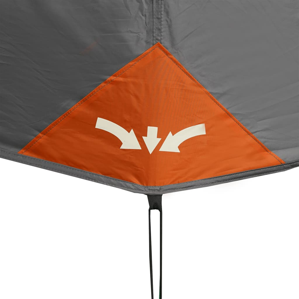 vidaXL Family Tent with LED - 6-Person Light Grey and Orange - Quick Release 6 Man Tent Cosy Camping Co.   