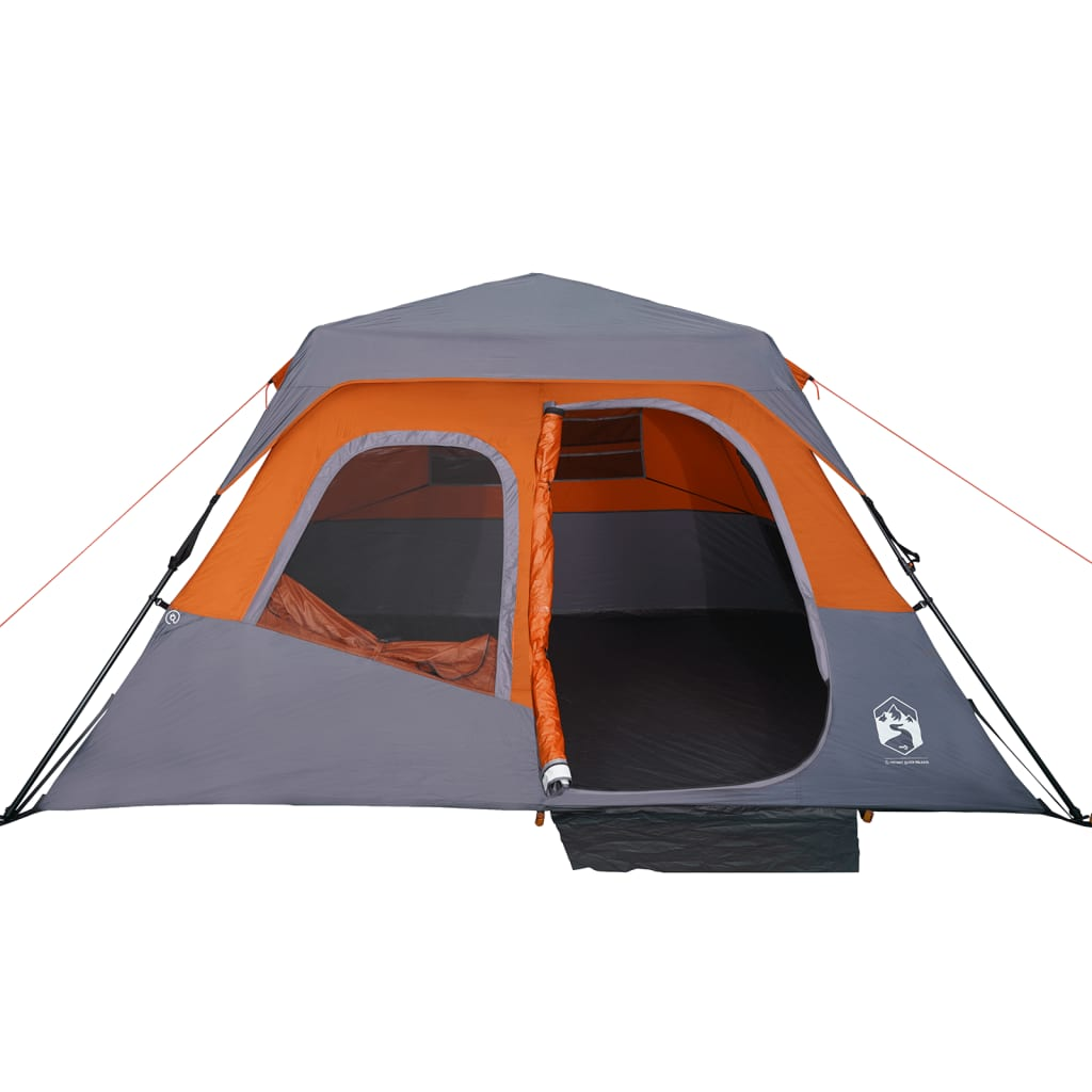 vidaXL Family Tent 6-Person Grey and Orange - Quick Release, Waterproof 6 Man Tent Cosy Camping Co.   