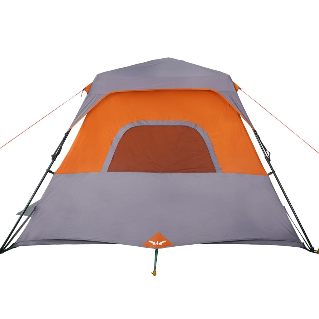 vidaXL Family Tent 6-Person Grey and Orange - Quick Release, Waterproof 6 Man Tent Cosy Camping Co.   