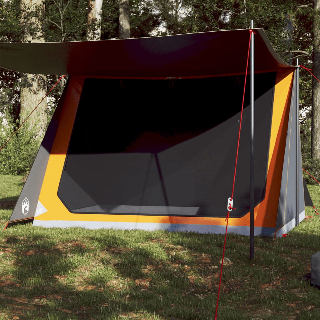 vidaXL Camping Tent 2-Person Grey and Orange Waterproof - Stay Protected and Comfortable on Your Outdoor Adventures 2 Man Tent Cosy Camping Co. Orange  