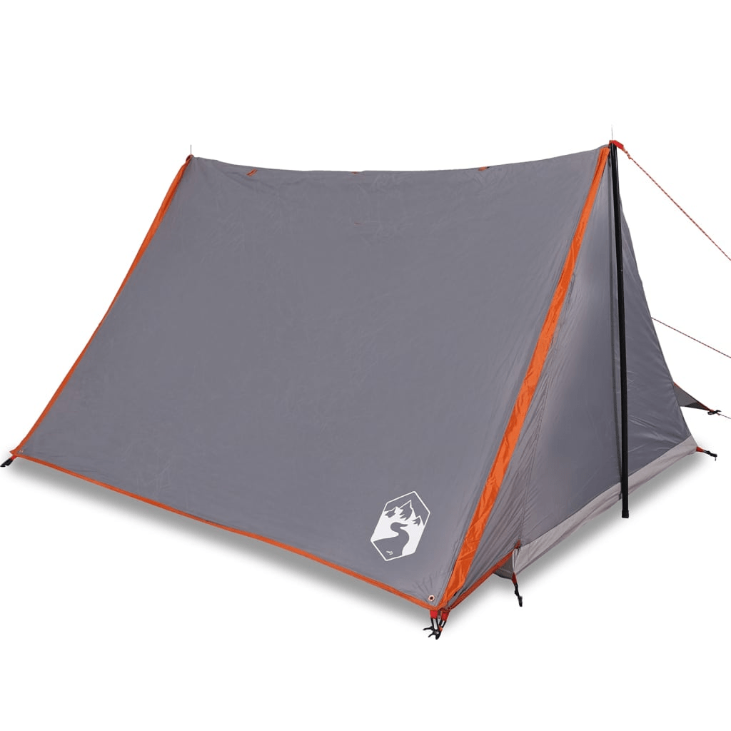 vidaXL Camping Tent 2-Person Grey and Orange Waterproof - Stay Protected and Comfortable on Your Outdoor Adventures 2 Man Tent Cosy Camping Co.   