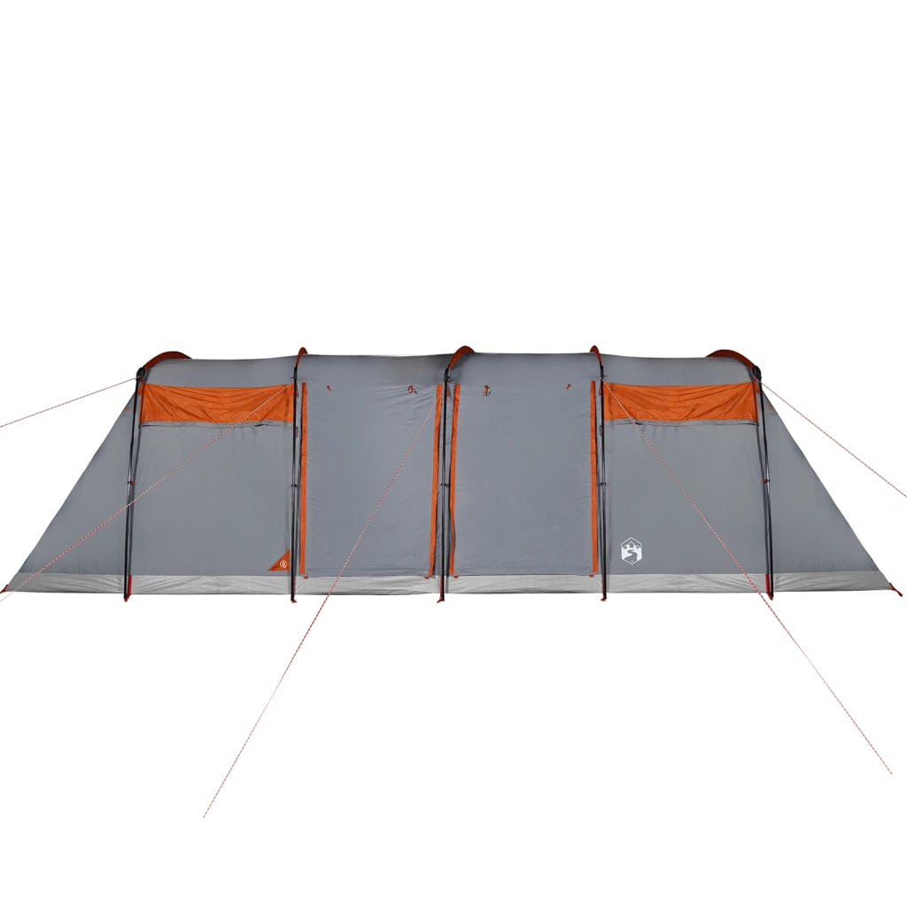 vidaXL Family Tent Tunnel 10-Person Grey and Orange Waterproof 10 Man Tent Cosy Camping Co.   