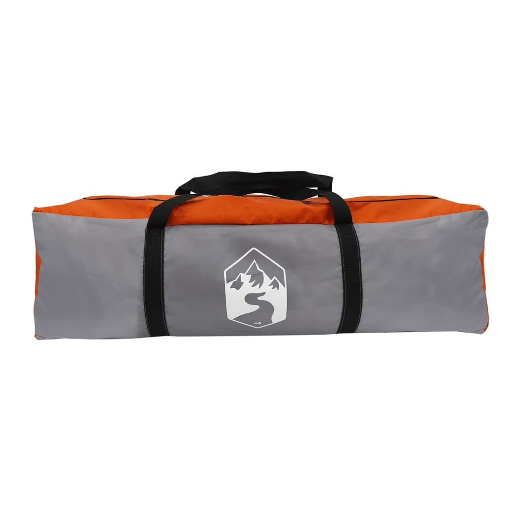 vidaXL Family Tent Tunnel 10-Person Grey and Orange Waterproof 10 Man Tent Cosy Camping Co.   