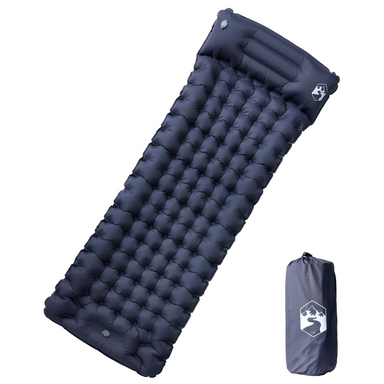 vidaXL Self Inflating Camping Mattress with Pillow - Grey Sleeping Mats and Airbeds Cosy Camping Co. Grey  