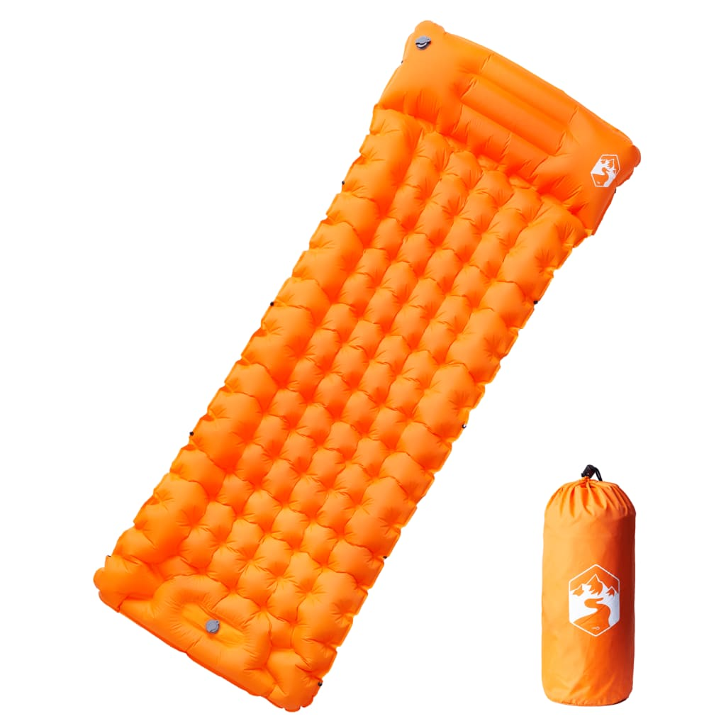 vidaXL Self Inflating Camping Mattress with Pillow - Orange | Durable, Portable, and Comfortable Sleeping Mats and Airbeds Cosy Camping Co. Orange  