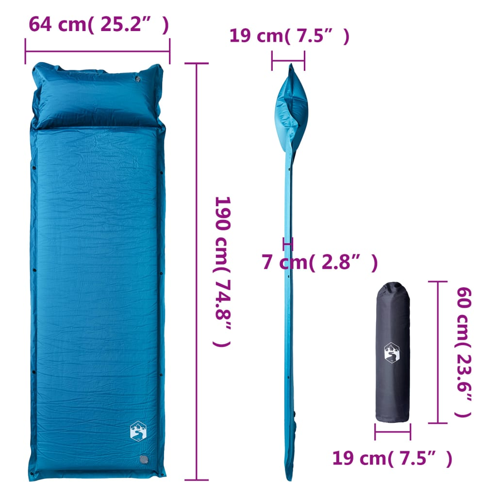 vidaXL Self Inflating Camping Mattress with Pillow - Durable, Portable, and Comfortable Sleeping Mats and Airbeds Cosy Camping Co.   