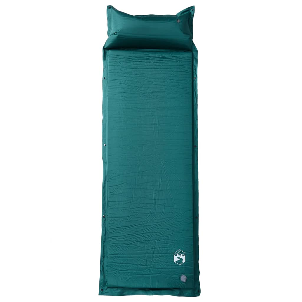 vidaXL Self Inflating Camping Mattress with Pillow - Green Sleeping Mats and Airbeds Cosy Camping Co.   