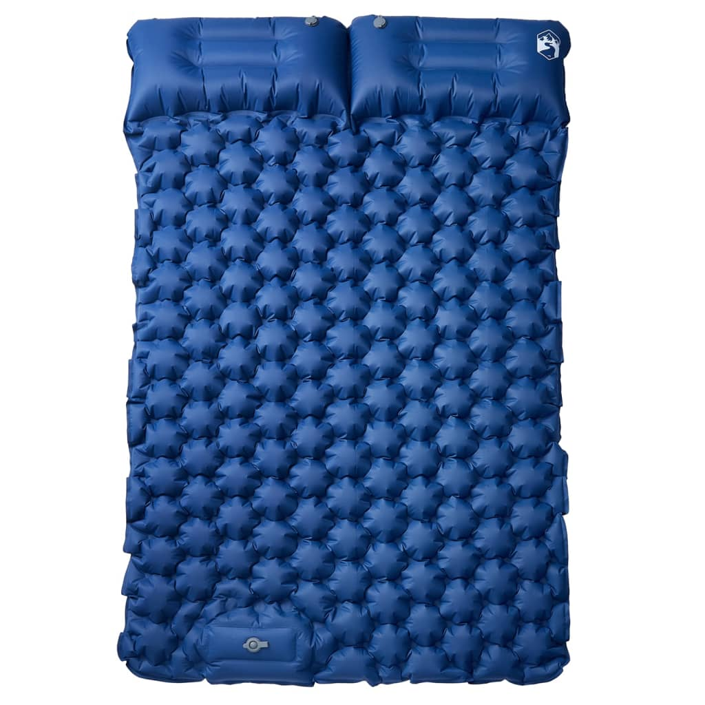 vidaXL Self Inflating Camping Mattress with Pillows 2-Person Navy Blue Sleeping Mats and Airbeds Cosy Camping Co.   