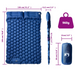 vidaXL Self Inflating Camping Mattress with Pillows 2-Person Navy Blue Sleeping Mats and Airbeds Cosy Camping Co.   