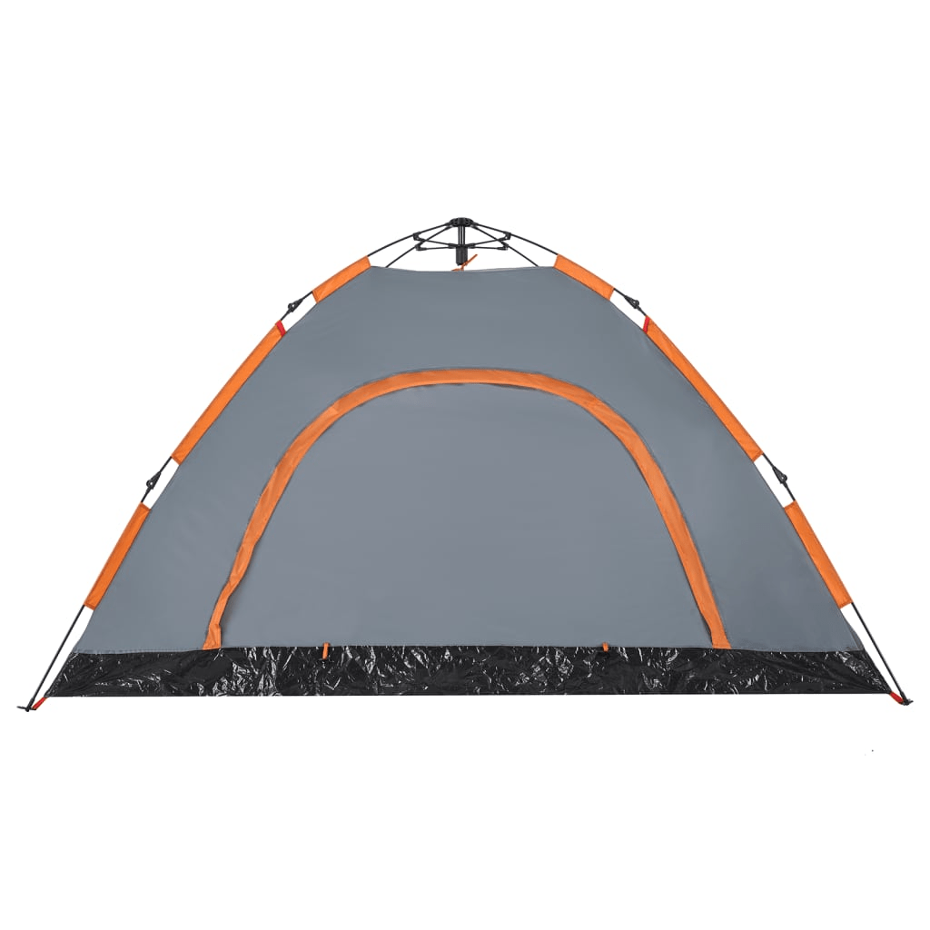 vidaXL Camping Tent 4-Person Grey and Orange Quick Release - Waterproof, Easy Setup, Good Ventilation, Lightweight and Portable Sleeping Mats and Airbeds Cosy Camping Co.   