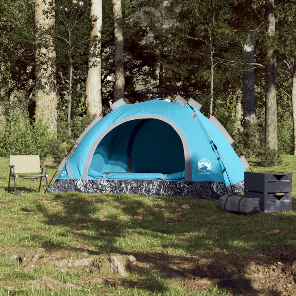 vidaXL Camping Tent 3-Person Blue Quick Release - Waterproof and Convenient 3 Man Tent Cosy Camping Co.   