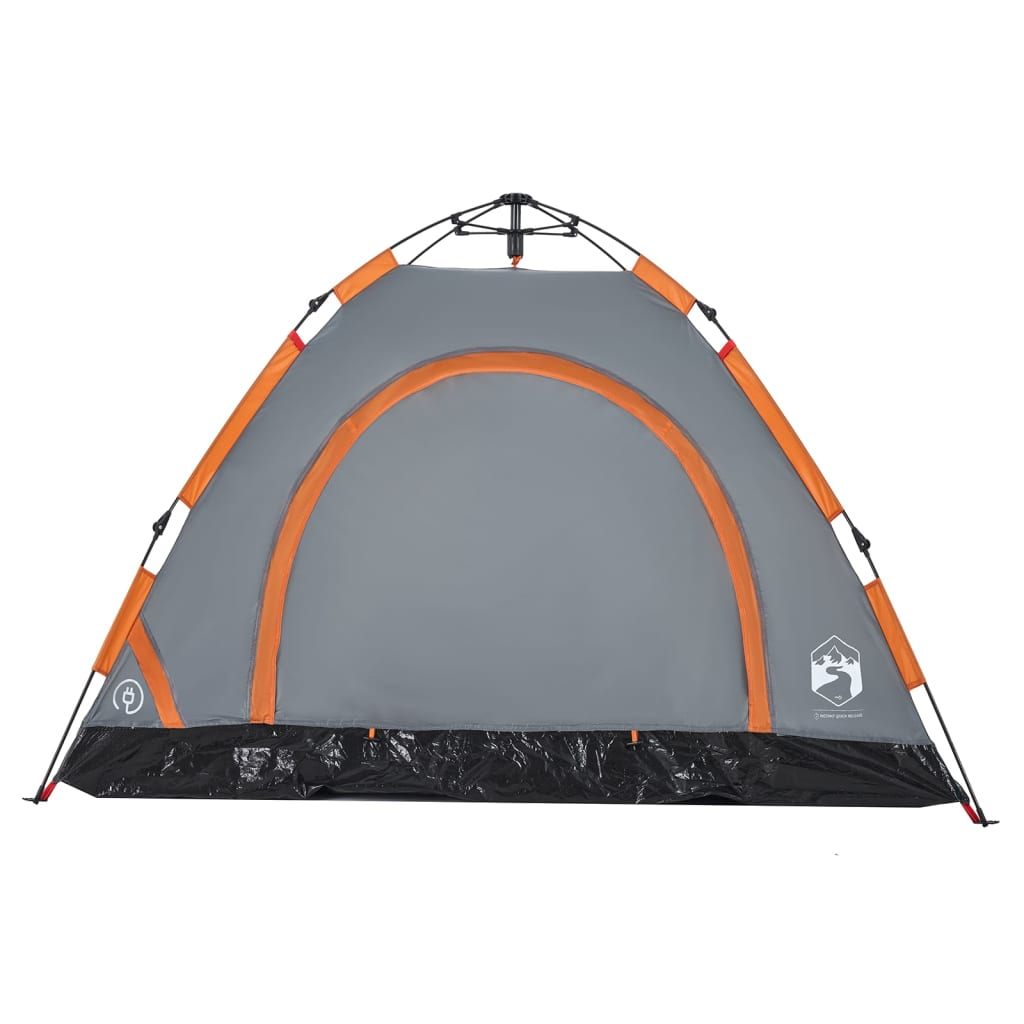 vidaXL Camping Tent 3-Person Grey and Orange Quick Release - Waterproof, Quick-Release System, Good Ventilation, Lightweight and Portable 3 Man Tent Cosy Camping Co.   