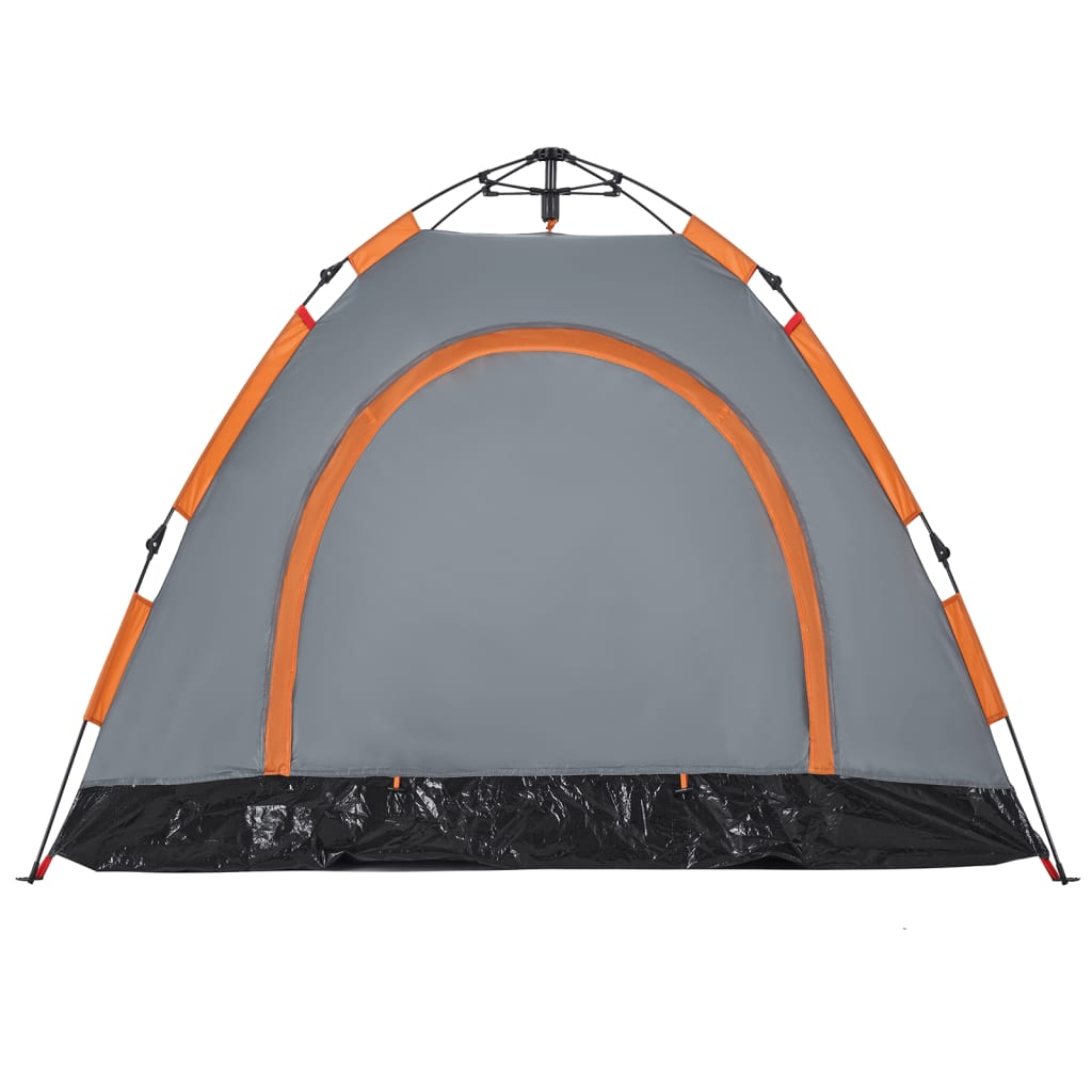 vidaXL Camping Tent 3-Person Grey and Orange Quick Release - Waterproof, Quick-Release System, Good Ventilation, Lightweight and Portable 3 Man Tent Cosy Camping Co.   