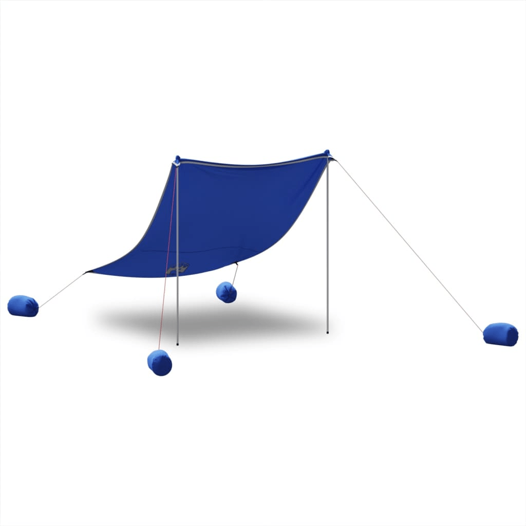 vidaXL Beach Canopy with Sand Anchors Blue 214x236 cm - UV Protection, Easy Setup, Lightweight and Portable Kids Cosy Camping Co.   
