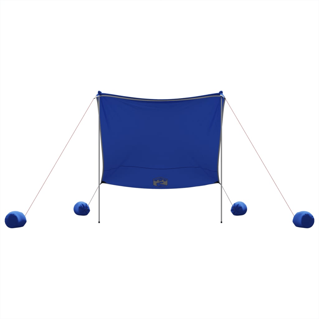 vidaXL Beach Canopy with Sand Anchors Blue 214x236 cm - UV Protection, Easy Setup, Lightweight and Portable Kids Cosy Camping Co.   