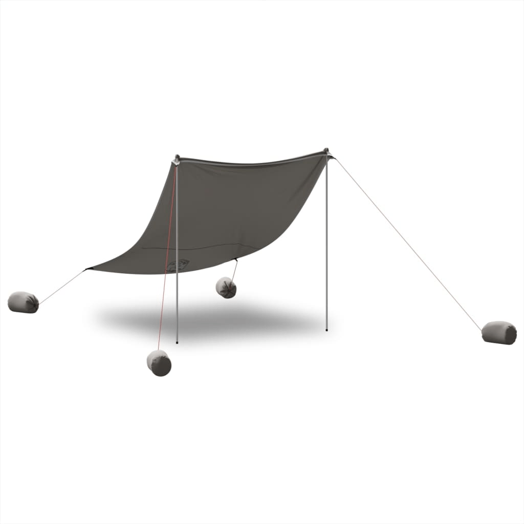 vidaXL Beach Canopy with Sand Anchors Grey 214x236 cm - UV Protection, Easy Setup, Lightweight and Portable Beach Tent Cosy Camping Co.   