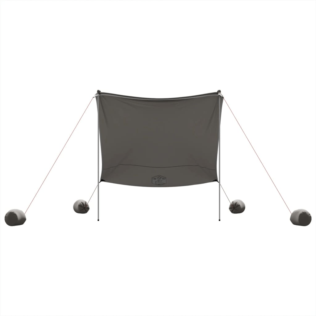 vidaXL Beach Canopy with Sand Anchors Grey 214x236 cm - UV Protection, Easy Setup, Lightweight and Portable Beach Tent Cosy Camping Co.   