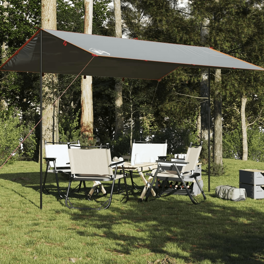 vidaXL Camping Tarp Grey and Orange 400x294 cm Waterproof - Lightweight and Versatile Tarp Cosy Camping Co. Grey  