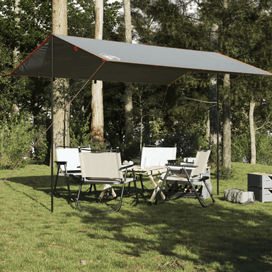 vidaXL Camping Tarp Grey and Orange 400x294 cm - Waterproof, Wind Resistant Tarp Cosy Camping Co. Grey  