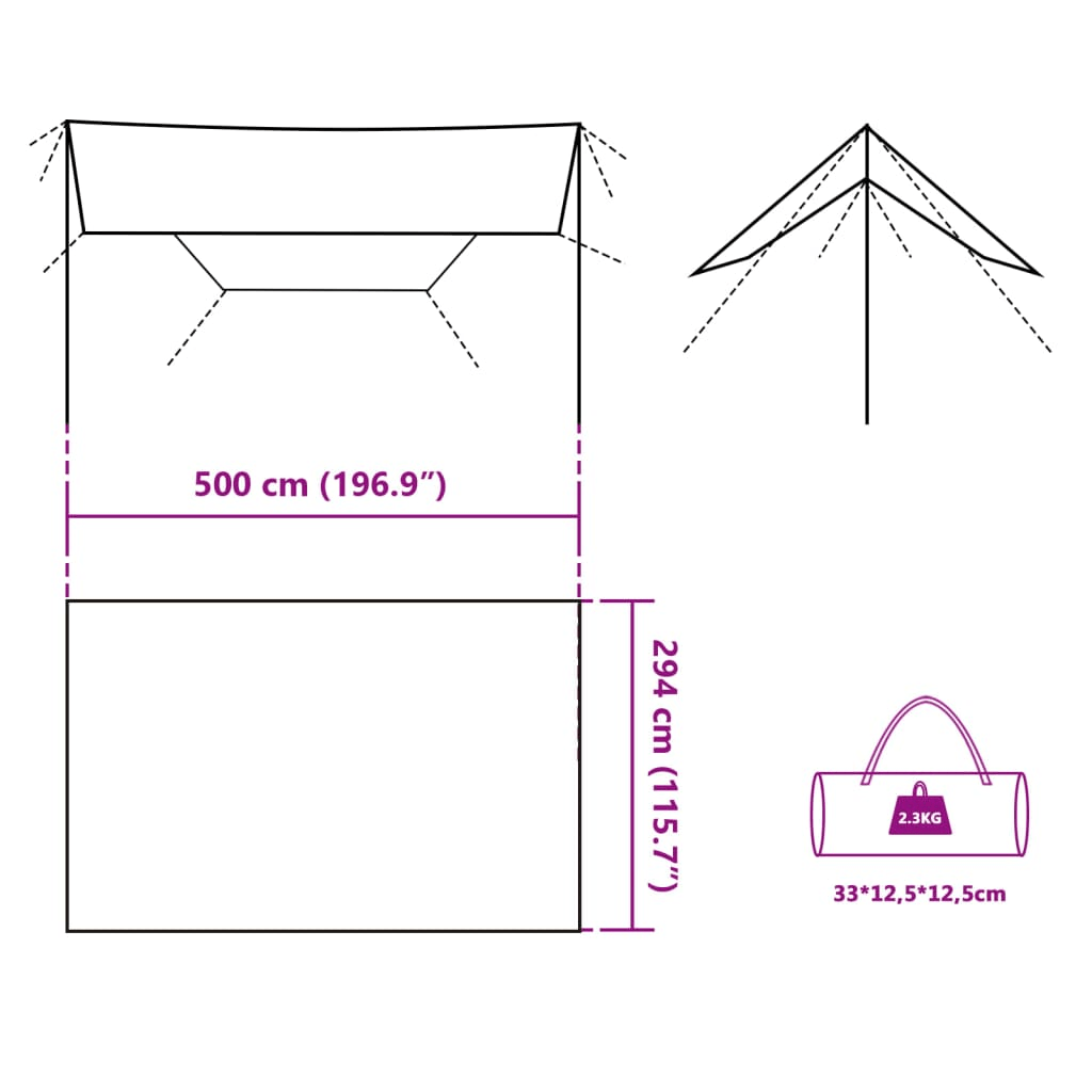 vidaXL Camping Tarp Blue 500x294 cm - Waterproof, Lightweight and Portable Tarp Cosy Camping Co.   