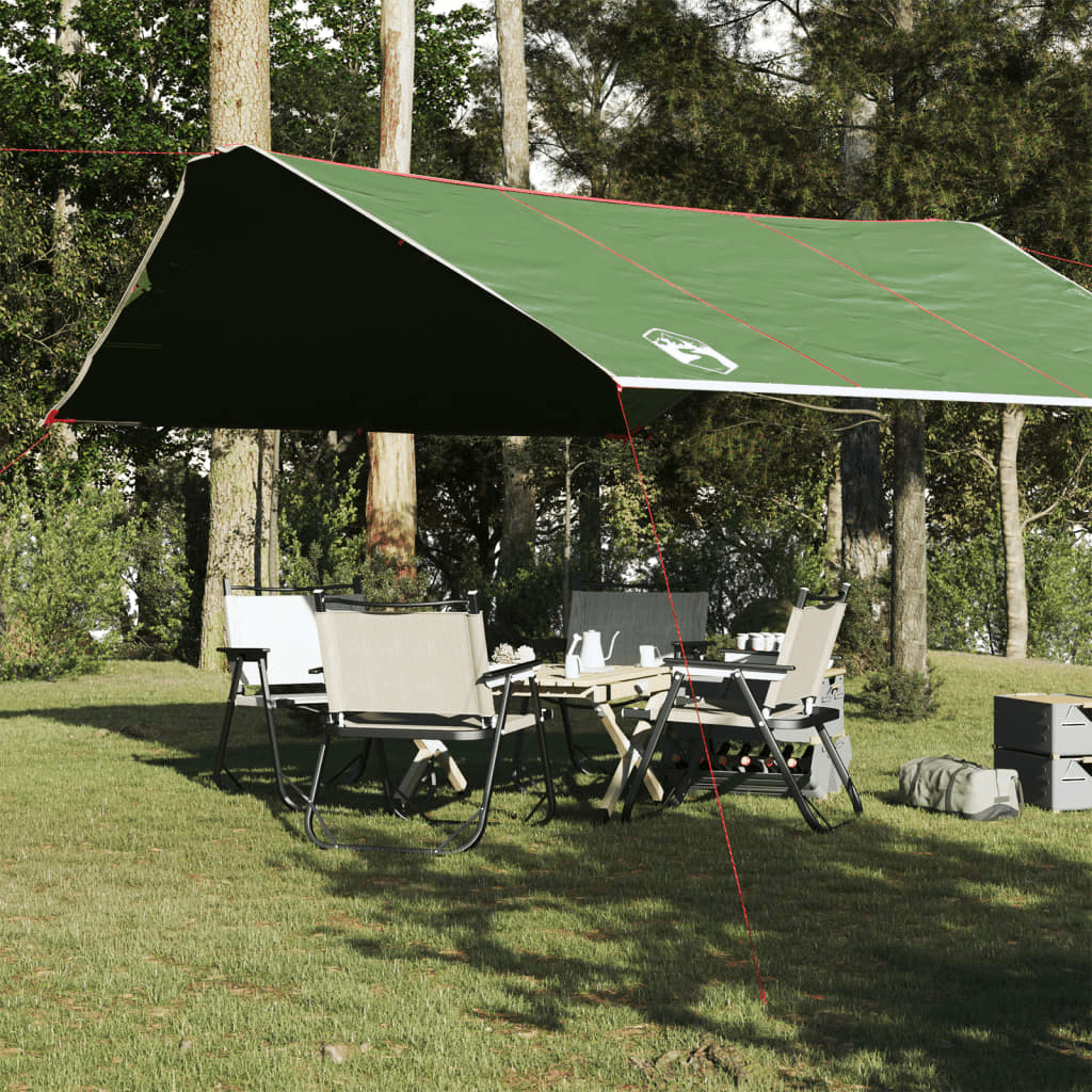 vidaXL Camping Tarp Green 420x440 cm - Waterproof & Versatile Tarp Cosy Camping Co. Green  