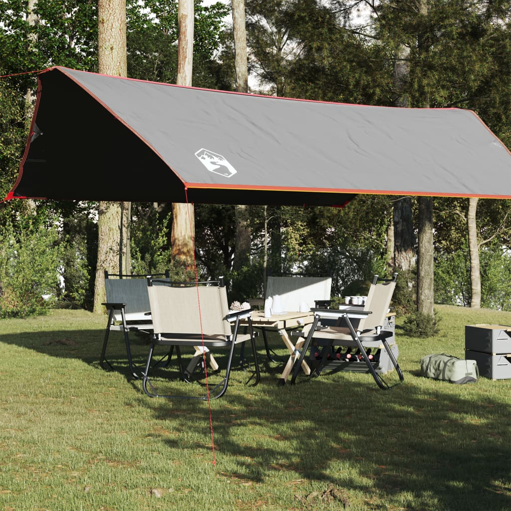 vidaXL Camping Tarp Grey and Orange 500x294 cm - Waterproof, Lightweight, and Versatile Tarp Cosy Camping Co. Grey  
