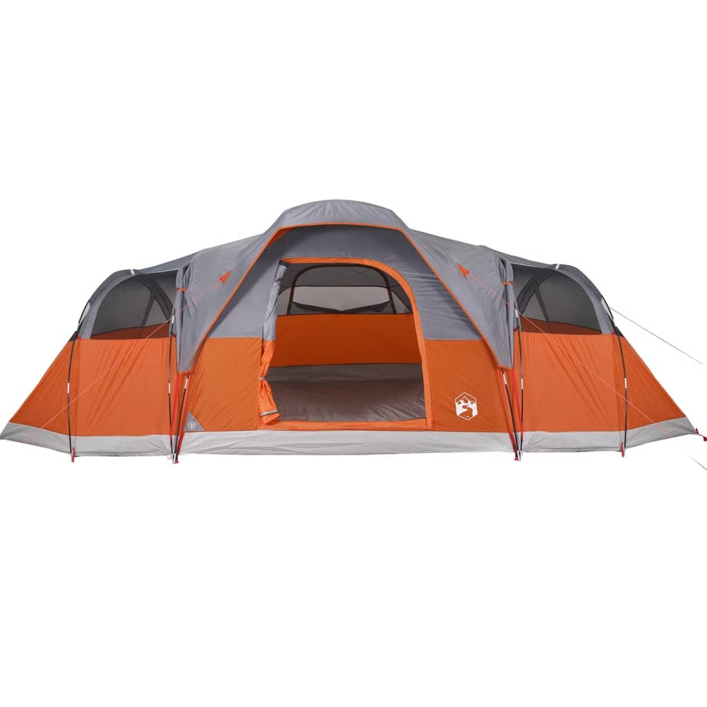 vidaXL Family Tent Dome 11-Person Grey and Orange Waterproof - Spacious and Weather-Resistant 11 Man Tent Cosy Camping Co.   