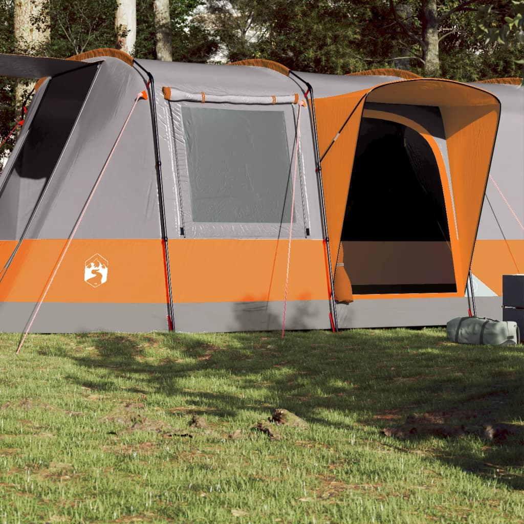 vidaXL Camping Tent Tunnel 4-Person Grey and Orange Waterproof - Perfect for Your Outdoor Adventures 4 Man Tent Cosy Camping Co. Grey  