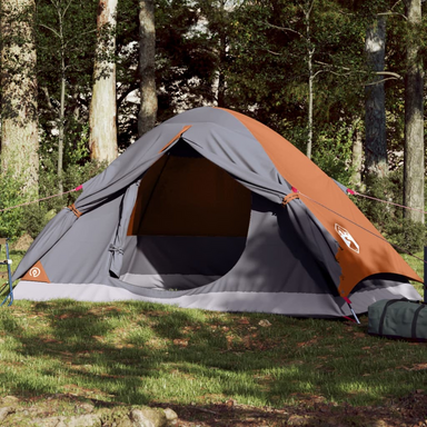 vidaXL Camping Tent Dome 2-Person Grey and Orange - Waterproof, Easy Assembly 2 Man Tent Cosy Camping Co. Grey  