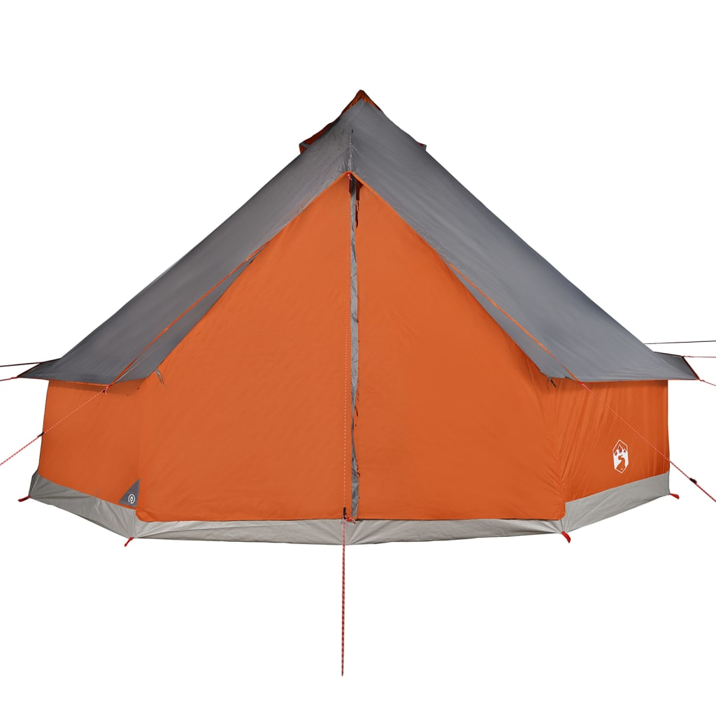 vidaXL Family Tent Tipi 10-Person Grey and Orange Waterproof - Spacious and Comfortable Shelter for Outdoor Adventures 10 Man Tent Cosy Camping Co.   