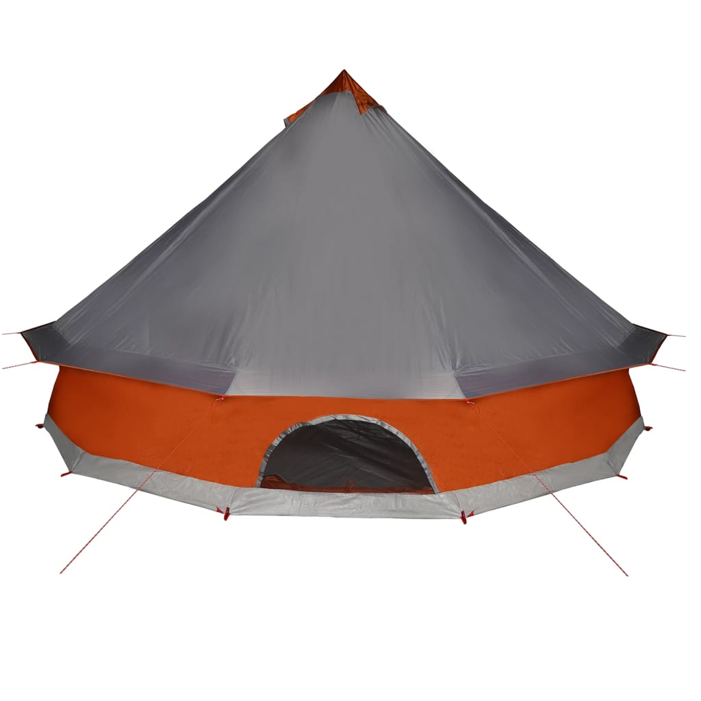 vidaXL Family Tent Tipi 10-Person Grey and Orange Waterproof - Spacious and Comfortable Shelter for Outdoor Adventures 10 Man Tent Cosy Camping Co.   