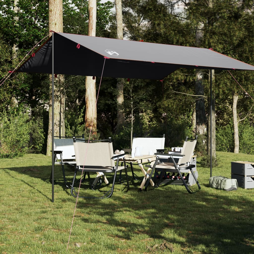 vidaXL Camping Tarp Grey and Orange 360x294 cm - Waterproof, Lightweight, and Versatile Tarp Cosy Camping Co. Grey  