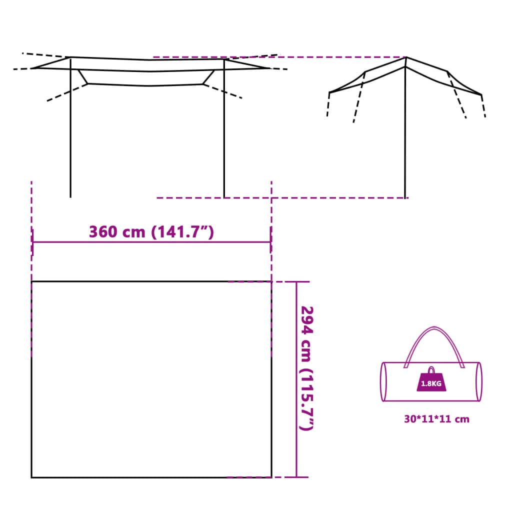 vidaXL Camping Tarp Blue 360x294 cm - Waterproof & Versatile Tarp Cosy Camping Co.   